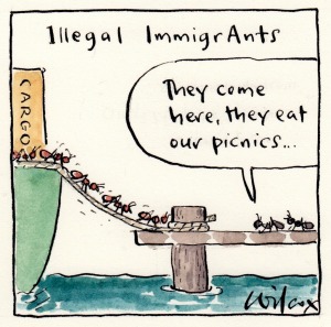 Red imported fire ant cartoon by Cathy Wilcox