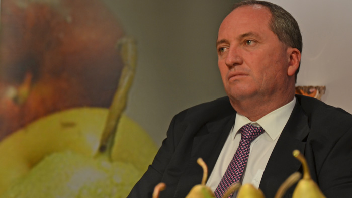 Biosecurity laws are continuing to be implemented by agricultural departments with most consultation focusing on industry groups.  Above, Minister for Agriculture Barnaby Joyce visits Apple and Pear Australia Limited.  Photo: Apple and Pear Australia Ltd, Flickr, CC licence 2.0
