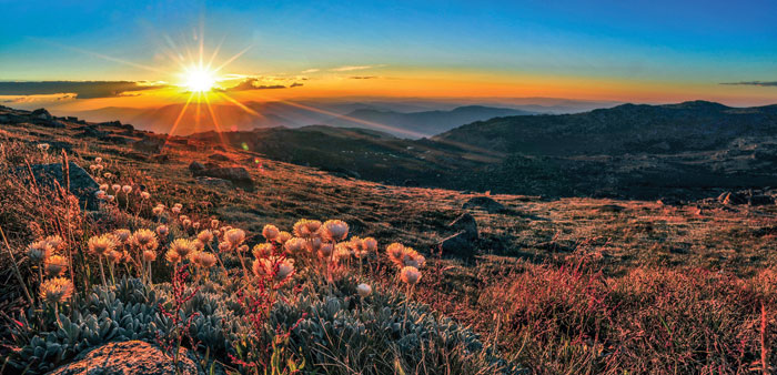 Sunset from Mt Kosciuszko. Photo: Mike Edmondson