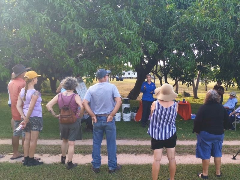 Townsville Yellow Crazy Ant Community Taskforce Coordinator Bev Job at a community event. Photo by: Invasive Species Council.