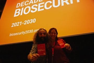 Costa and Nicky at the Decade of Biosecurity feature image. Photo by: Gabriel George.